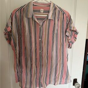 GAP Striped Button-Down Blouse